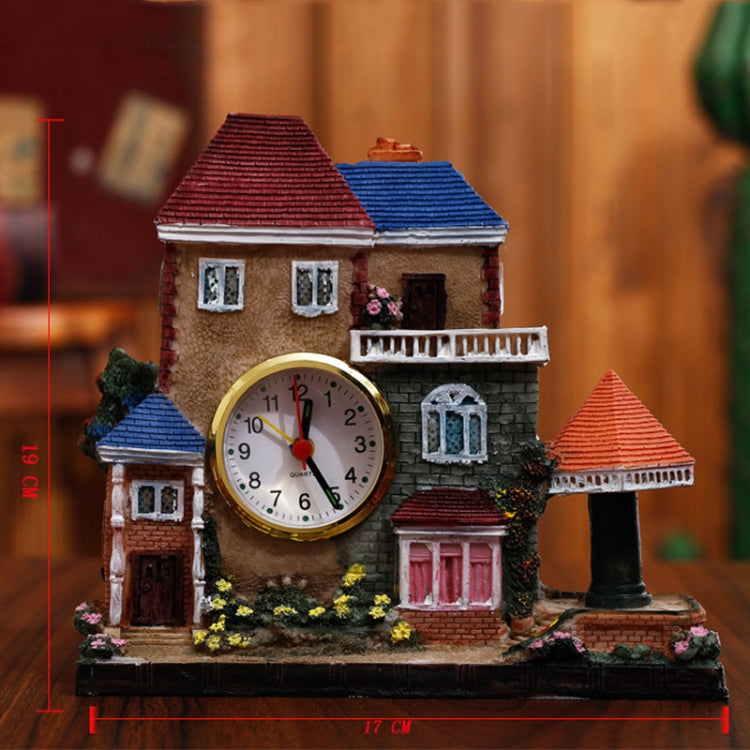 Big Castle Alarm Clock Villa Resin Craft Ornament