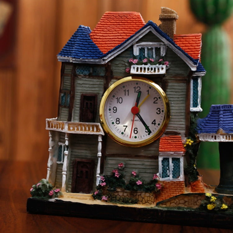 Big Castle Alarm Clock Villa Resin Craft Ornament