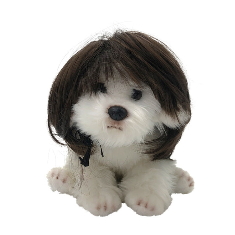 Pet Fake Puppy Cospaly Props(Black Straight Hair)