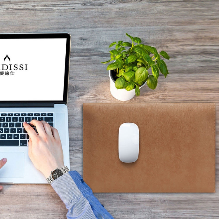 PU Leather Litchi Pattern Sleeve Case For 13.3 Inch Laptop, Style: Liner Bag + Power Bag  (Light Brown)