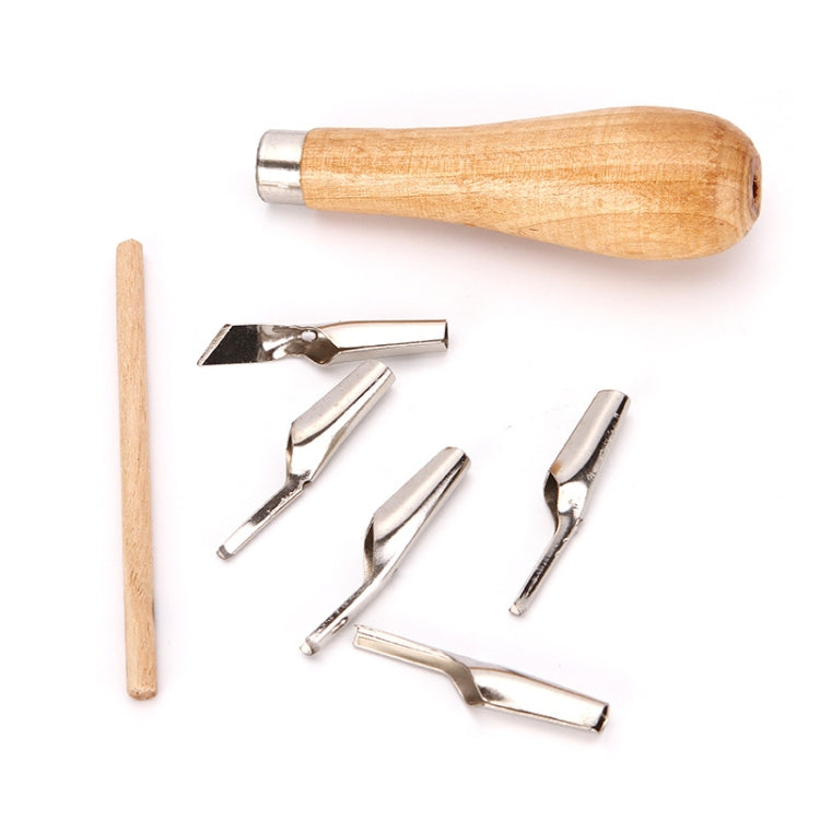 3 Sets DIY Soft Clay Clay Sculpting Shaped Carving Knife, Specification: 7 PCS/Set(Wood Color)