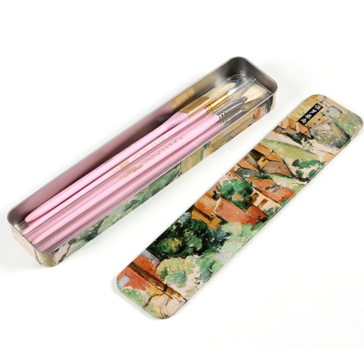 10 PCS/Set Fine Art Pig Bristle Fishtail Gouache Brush With Iron Box