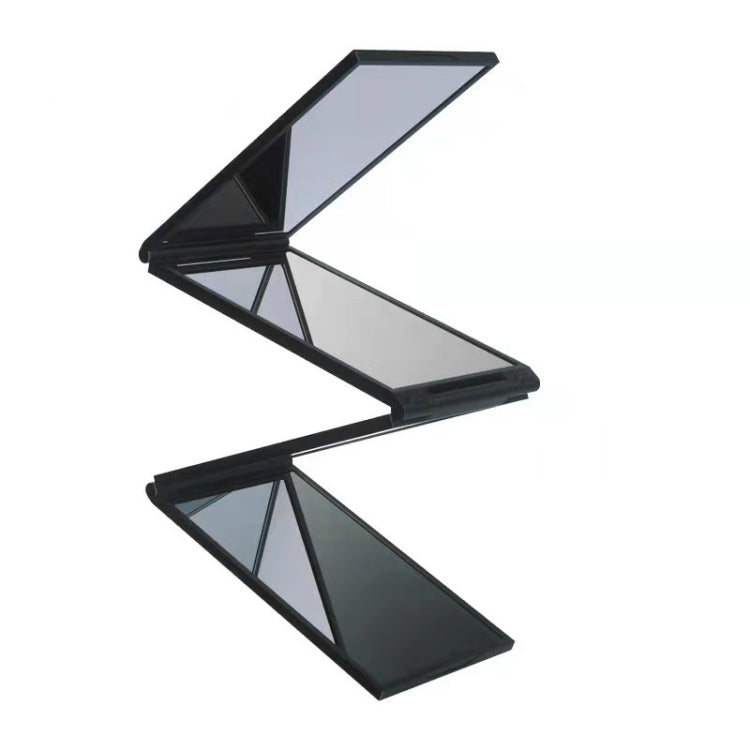 Four-sided Foldable Multi-angle Panoramic Portable Makeup Mirror(Black)