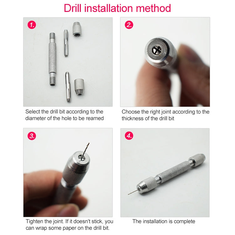 3 PCS Double-ended Steel Pick Aluminum Slloy Hand Drill Punch