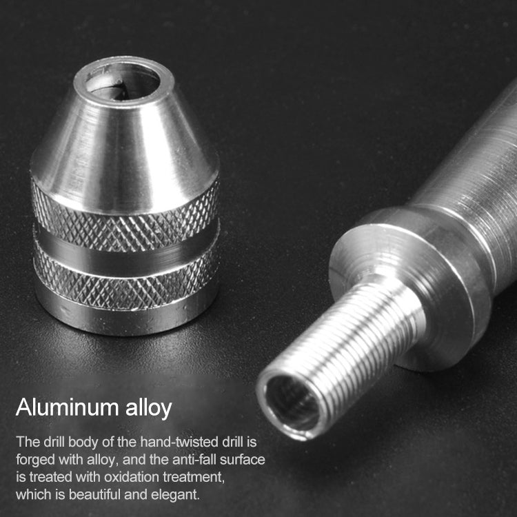 Hand Twist Drill + 10 Drills Aluminum Slloy Hand Drill Punch