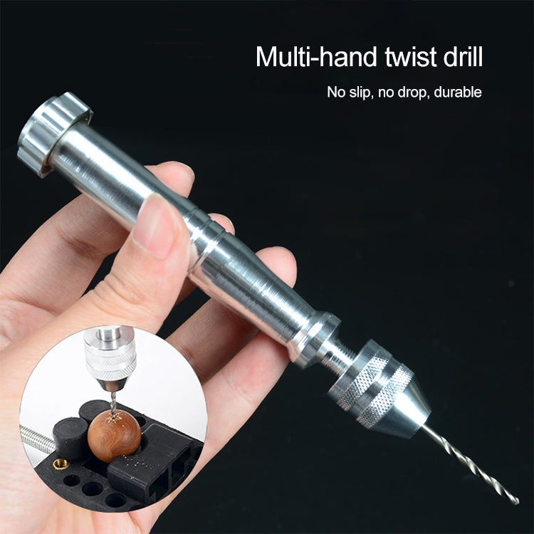 Hand Twist Drill + Holder + 10 Drills Aluminum Slloy Hand Drill Punch