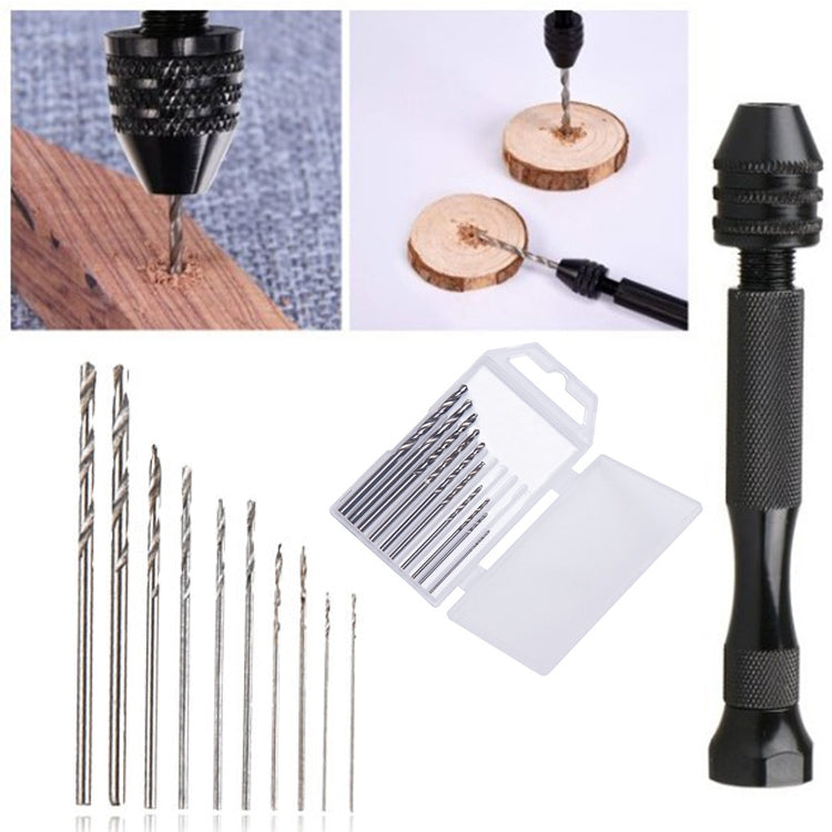 2 PCS Black Hand Twist Drill Aluminum Slloy Hand Drill Punch