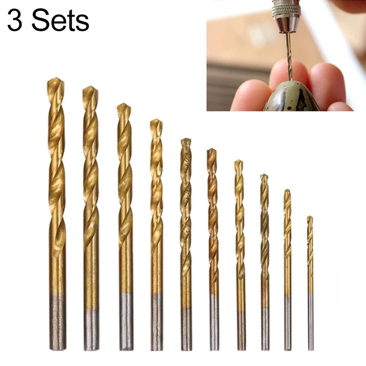 3 Sets Titanium Drill Aluminum Slloy Hand Drill Punch