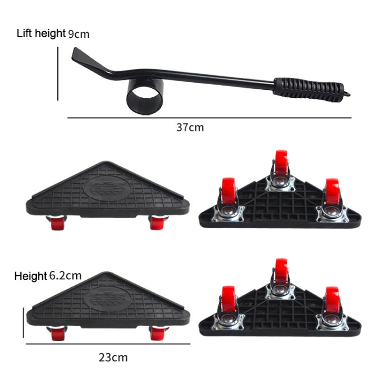 BJQ0001 Hardware Tools Heavy Object Mover, Style: Rubber Wheel Triangle Tank Type