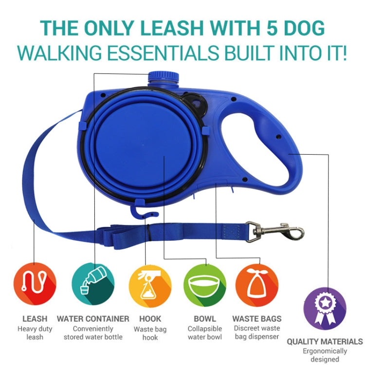 SHYLGQ-1 3 In 1 Portable Water Bottle + Leash + Drinking Bowl Set