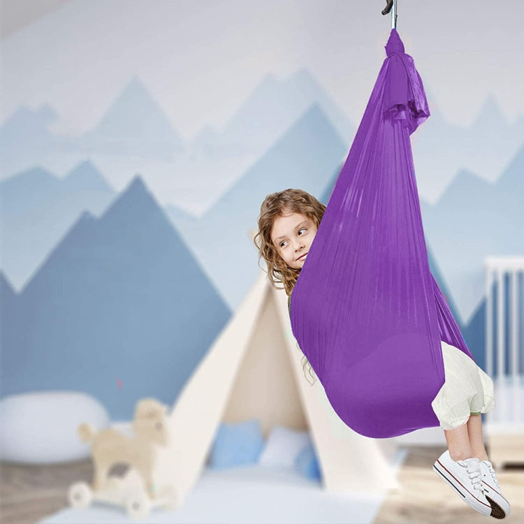 Kids Elastic Hammock Indoor Outdoor Swing, Size: 1.5x2.8m (Purple)