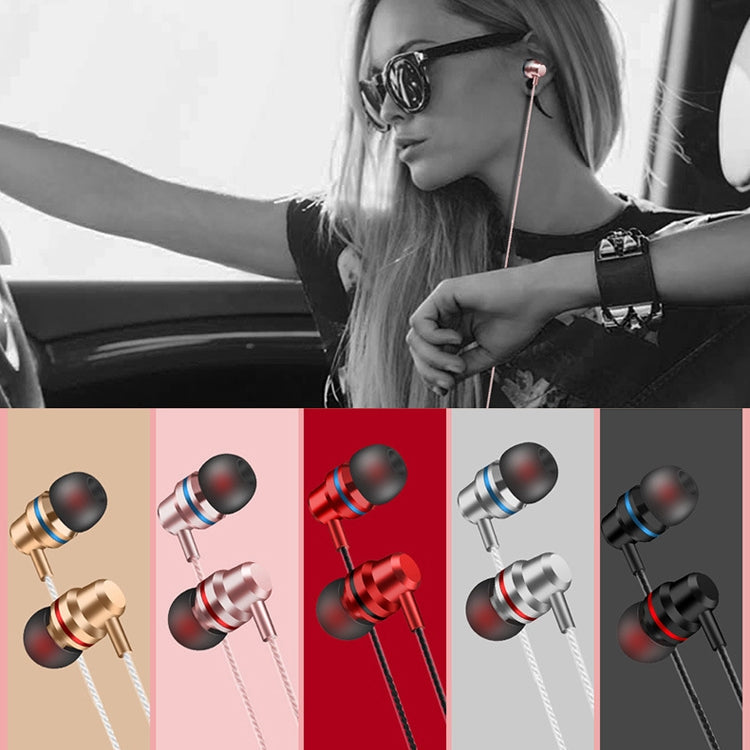 2 PCS TS8 3.5mm In-Ear Metal Wired Control Phone Earphone