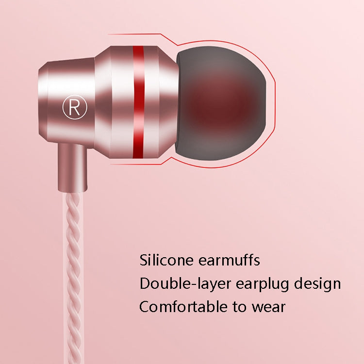 2 PCS TS8 3.5mm In-Ear Metal Wired Control Phone Earphone