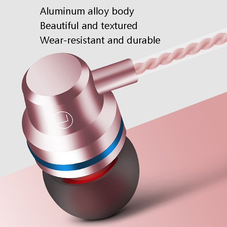 2 PCS TS8 3.5mm In-Ear Metal Wired Control Phone Earphone