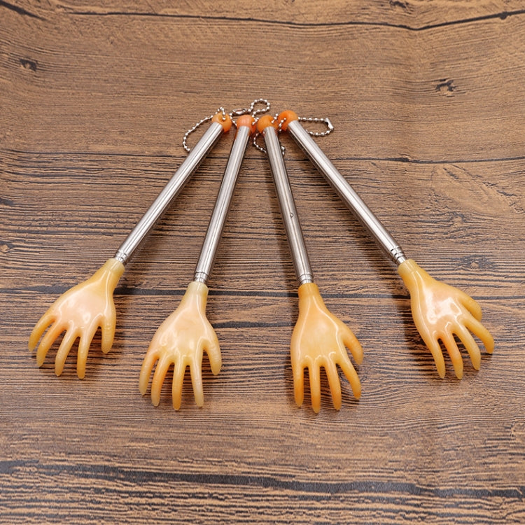 10 PCS Four-section Retractable Stainless Steel Manual Tickler(Random Color Delivery)
