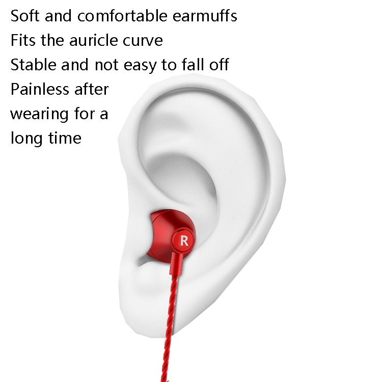 2 PCS TS720 3.5mm Heavy Bass Metal Earbud Wired Earphone