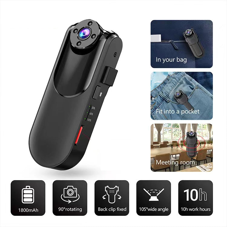 AD-718 1920 x 1080 Pocket Recorder Mini DV Recorder, Support TF Card(Black)