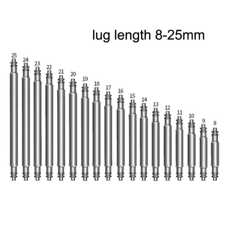 144 PCS / Set 8-25mm Strap Connecting Shaft Stainless Steel Watch Spring Bar