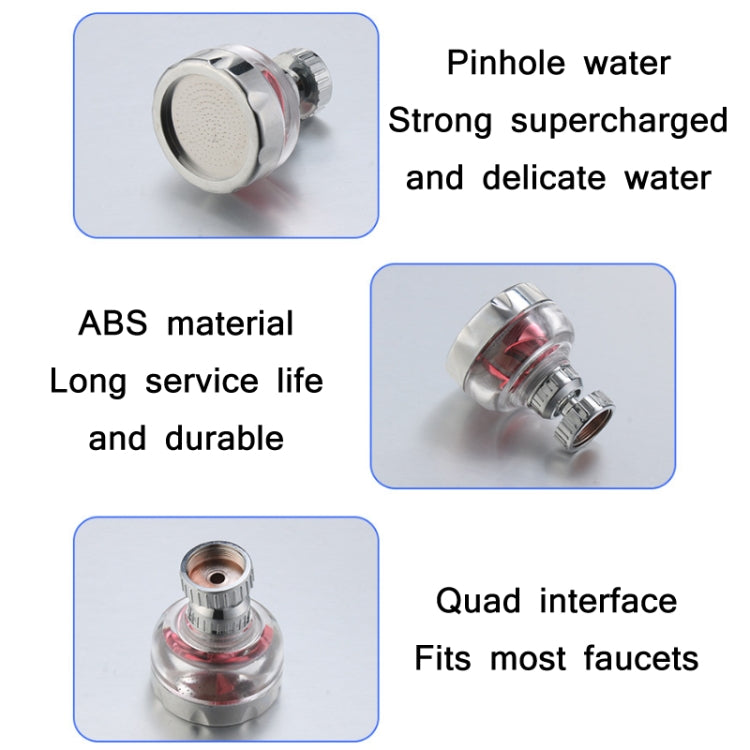 2 PCS Faucet Splashproof Supercharged Universal Head Aerator, Specification: Red + Filter