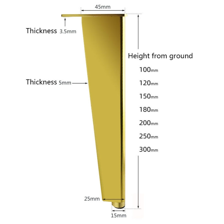 Adjustable All Aluminium Furniture Stand Legs, Height: 8cm