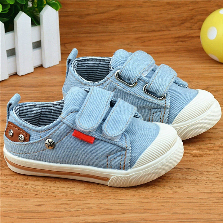 Children Canvas Denim Sneakers Peas Shoes, Size:24