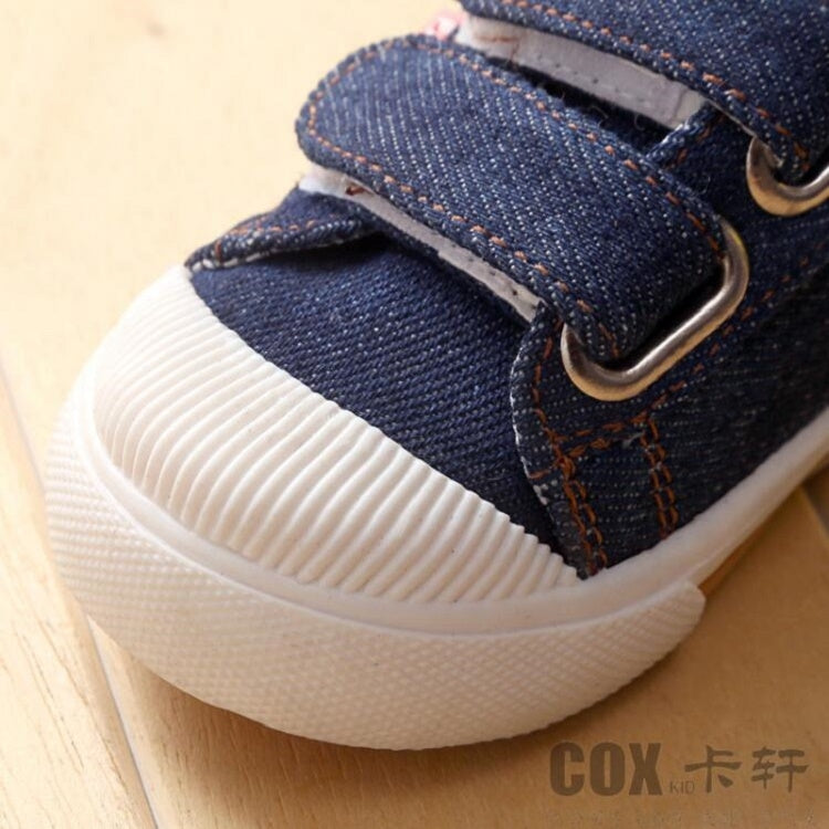 Children Canvas Denim Sneakers Peas Shoes, Size:24