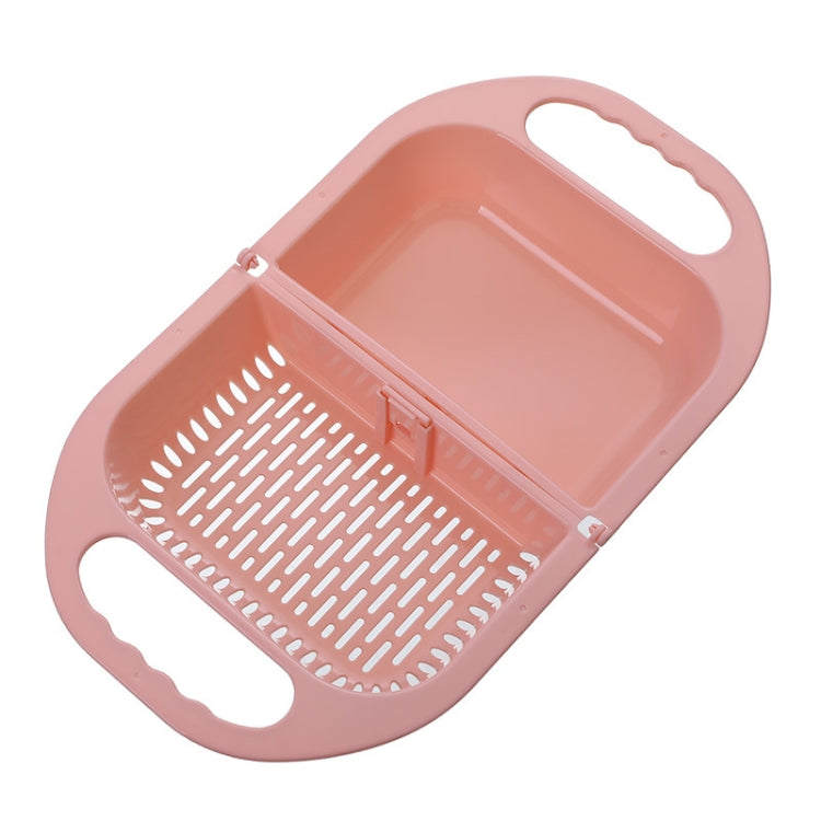 2 PCS Home Kitchen Foldable Drainable Fruit And Vegetable Basket(Pink)
