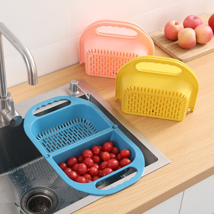 2 PCS Home Kitchen Foldable Drainable Fruit And Vegetable Basket(Pink)