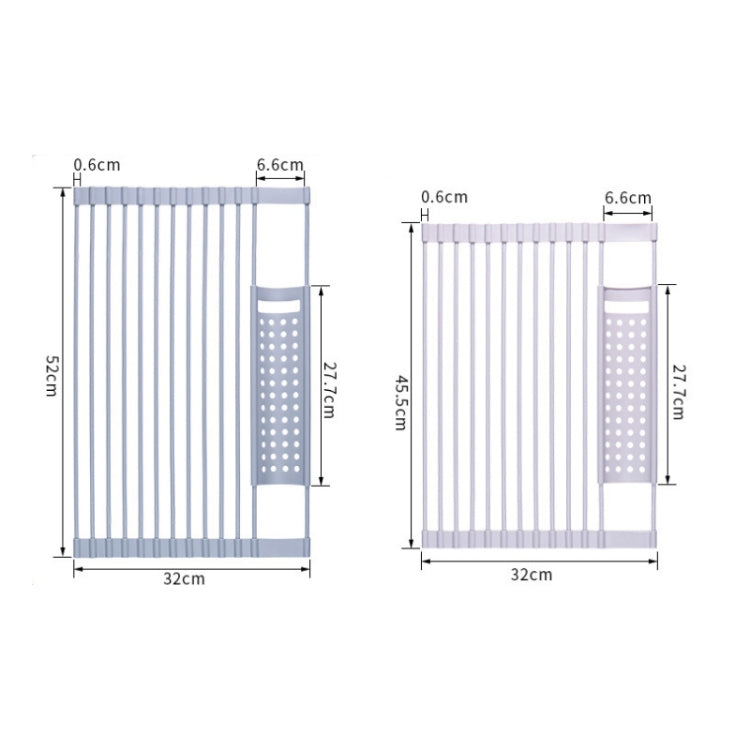 52 x 33cm Gray  Kitchen Silicone Drain Rack Sink Drain Rack