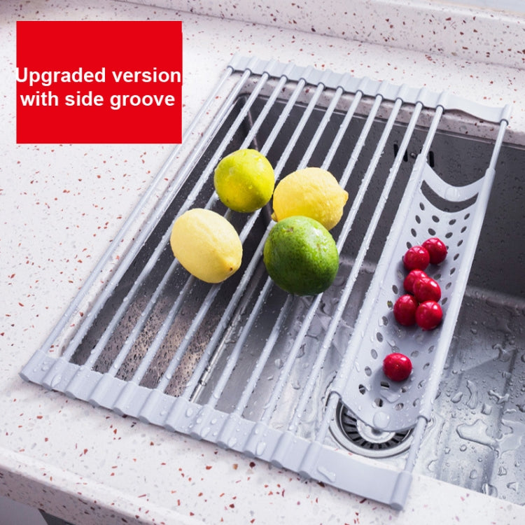 52 x 33cm Gray  Kitchen Silicone Drain Rack Sink Drain Rack