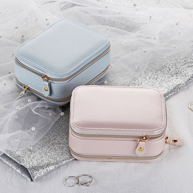 Sp01167 Zipper Leather Jewelry Storage Box