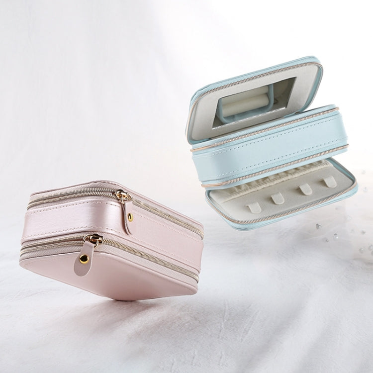 Sp01167 Zipper Leather Jewelry Storage Box