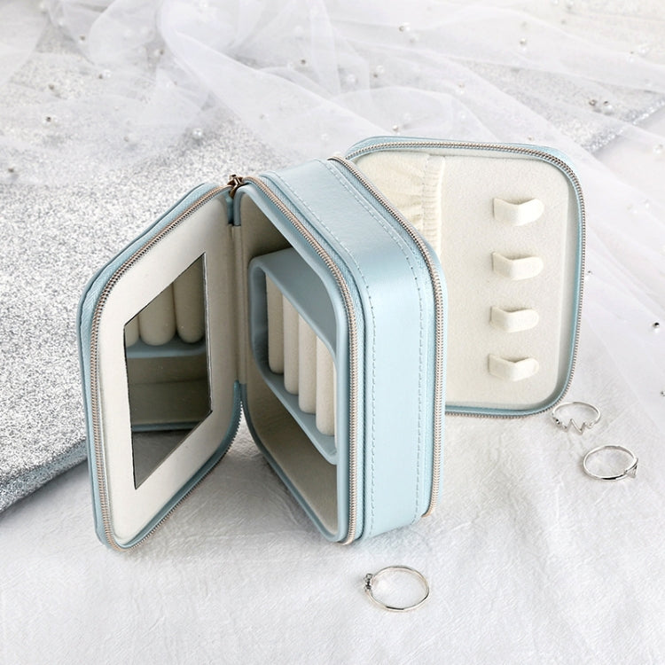 Sp01167 Zipper Leather Jewelry Storage Box
