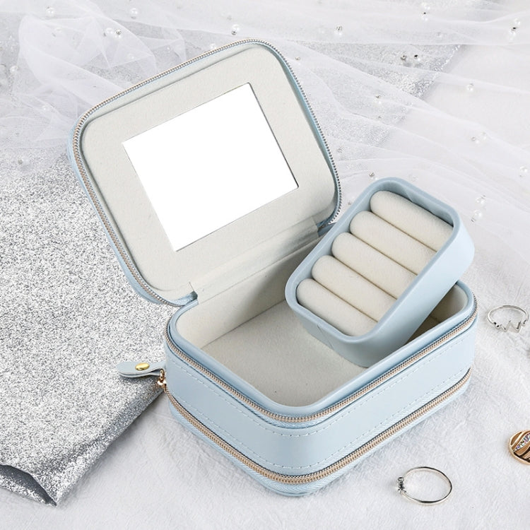 Sp01167 Zipper Leather Jewelry Storage Box