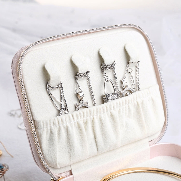 Sp01167 Zipper Leather Jewelry Storage Box