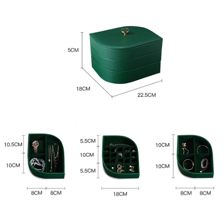 Sp01193 Three-Layer Large-Capacity Leather Jewelry Box