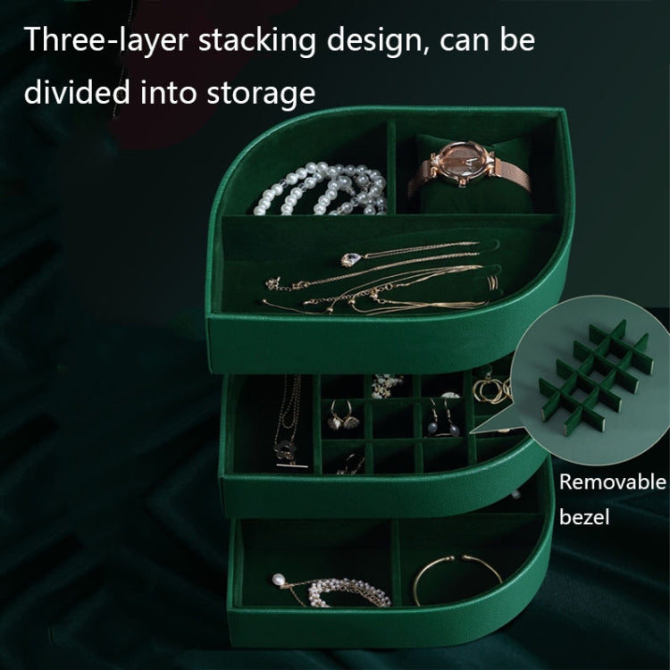 Sp01193 Three-Layer Large-Capacity Leather Jewelry Box