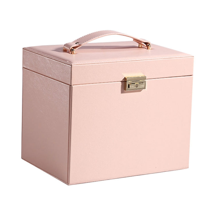 Sp01200 Large Capacity Multi-Layer Jewelry Storage Box With Mirror(Pink)