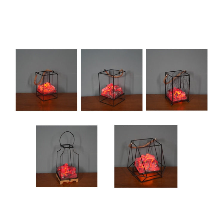 Imitation Charcoal Flame Lamp LED Wrought Iron Holiday Decoration, Spec: Charcoal A