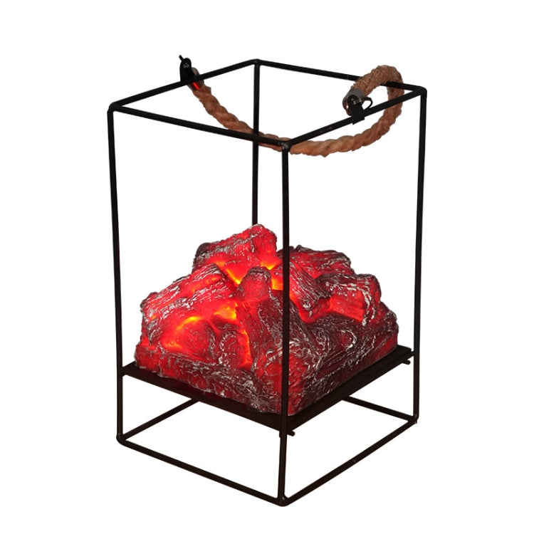 Imitation Charcoal Flame Lamp LED Wrought Iron Holiday Decoration, Spec: Charcoal A