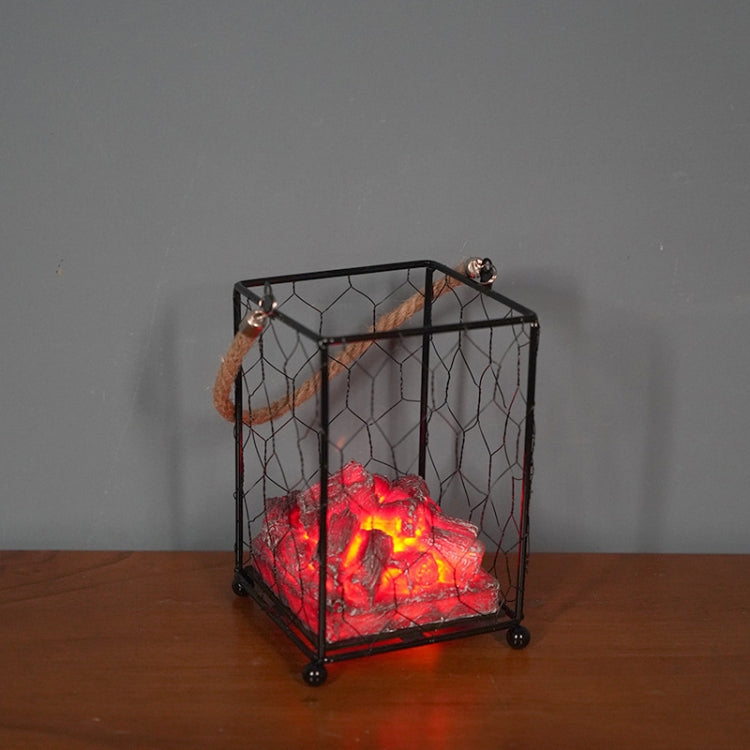 Imitation Charcoal Flame Lamp LED Wrought Iron Holiday Decoration, Spec: Charcoal C