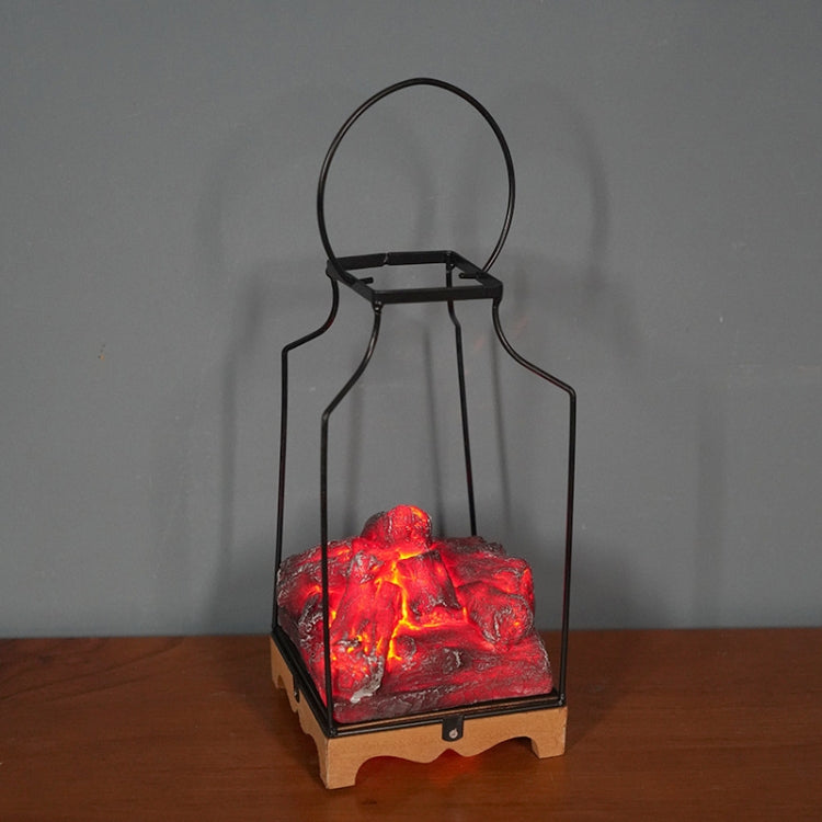 Imitation Charcoal Flame Lamp LED Wrought Iron Holiday Decoration, Spec: Charcoal D