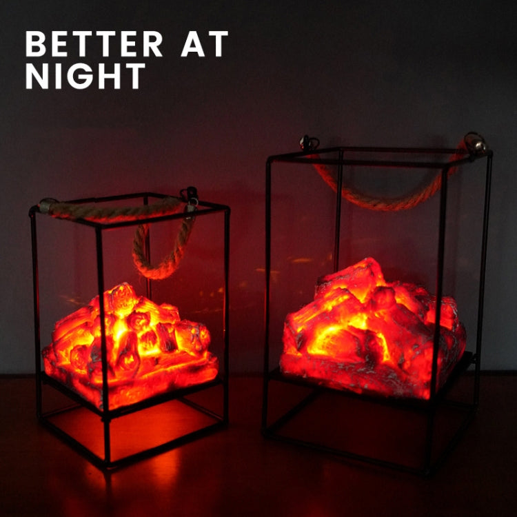 Imitation Charcoal Flame Lamp LED Wrought Iron Holiday Decoration, Spec: Charcoal E