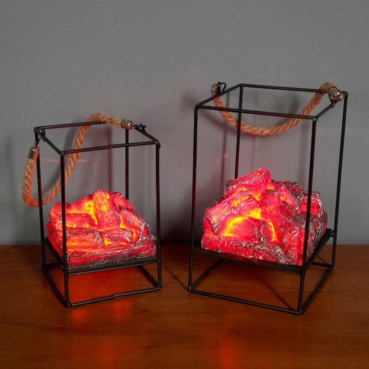 Imitation Charcoal Flame Lamp LED Wrought Iron Holiday Decoration, Spec: Charcoal E