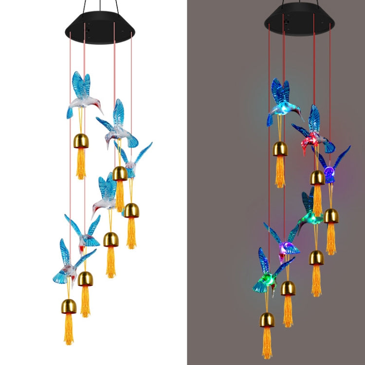 Solar Colorful Slow Flashing Wind Chime Tassel Hanging Lamp