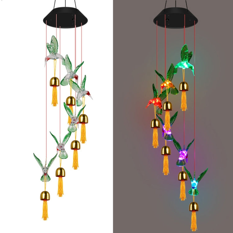 Solar Colorful Slow Flashing Wind Chime Tassel Hanging Lamp