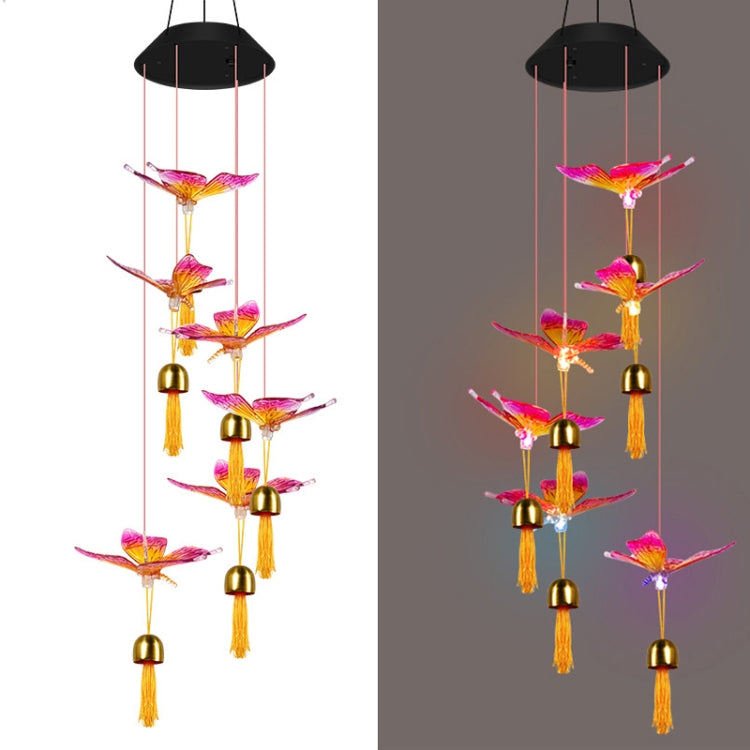 Solar Colorful Slow Flashing Wind Chime Tassel Hanging Lamp