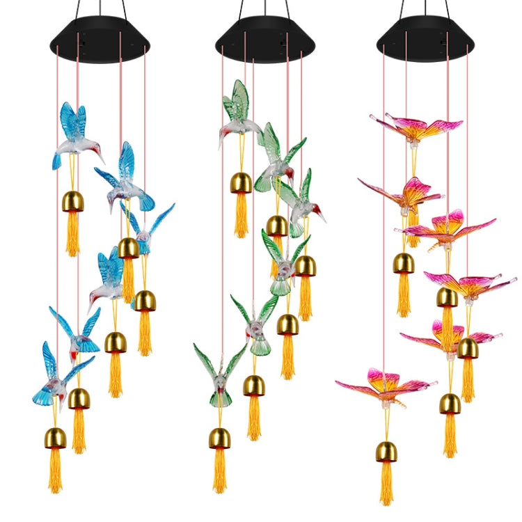 Solar Colorful Slow Flashing Wind Chime Tassel Hanging Lamp