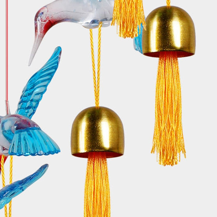 Solar Colorful Slow Flashing Wind Chime Tassel Hanging Lamp