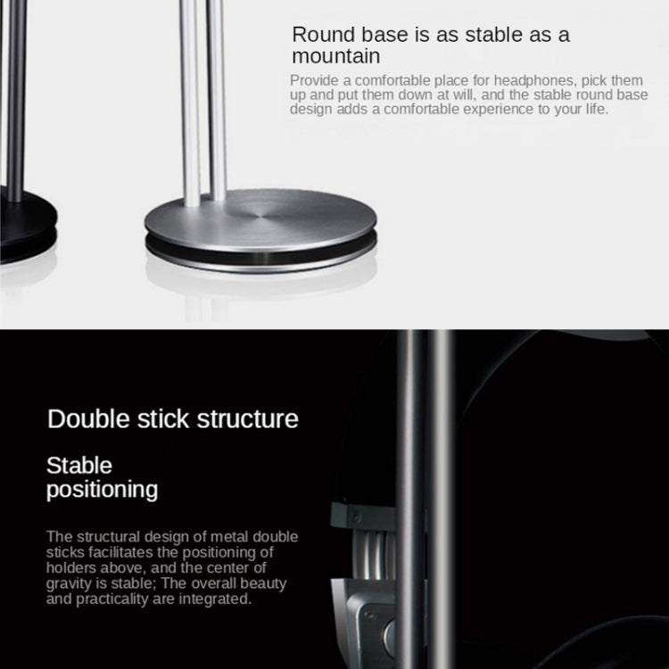 S-M1 Aluminum Double Layer Headset Storage Shelf Hanger